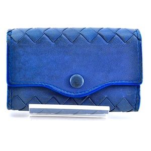 Bottega Venetta, blue woven key wallet